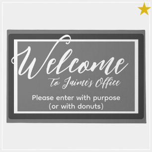 Funny Grey Individuelle Name Office Workplace Door Fußmatte