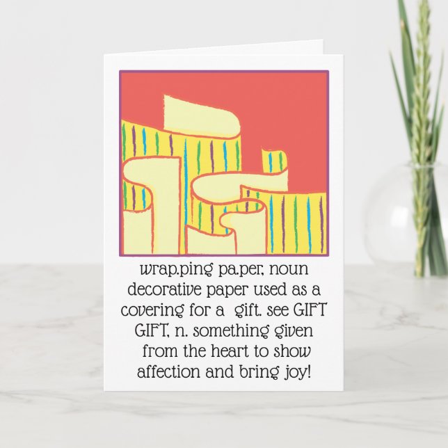 Funny Greycard definiert Wrapping Paper Karte (Vorderseite)