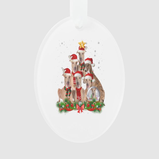 Funny Greyhound Dog Christmas Tree Gift Ornament (Vorderseite)