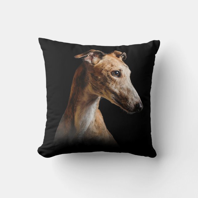 Funny Greyhound Face Greyhound Smile Windhund Kissen (Vorderseite)