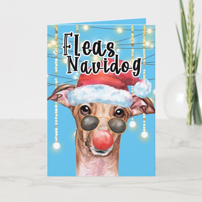 Funny Greyhound Weihnachtsflohen Weihnachtsgebäck Karte (Vorderseite)