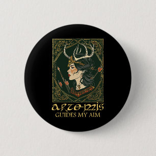 Funny Griechisch Goddess Artemis Deer Junting Myth Button
