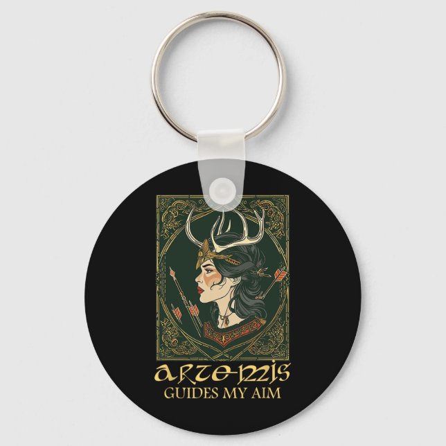 Funny Griechisch Goddess Artemis Deer Junting Myth Schlüsselanhänger (Vorderseite)