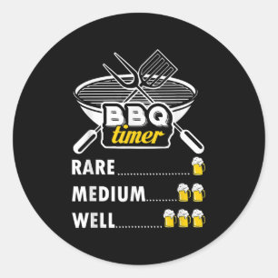 Funny Grill Gift Grillen Timer Barbecue Runder Aufkleber