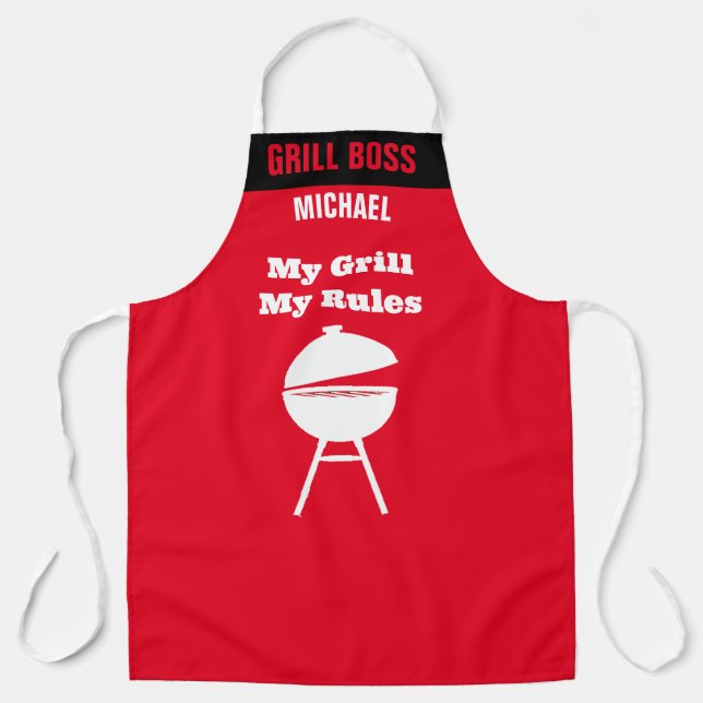 Funny Grill Koch Schürze, Custom My Grill, My Rule Schürze (Vorderseite)
