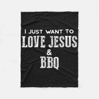 Funny Grill T Shirt für Christliche Liebe Jesus un Fleecedecke