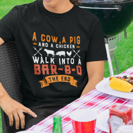 Funny GRILLEN A Kuh A Pig and A Chicken Grill T-Shirt