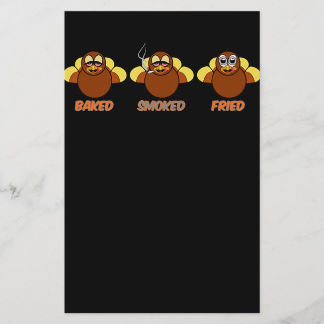 Funny GRILLEN Baked Smoked Fried Turkey Flyer (Vorne)