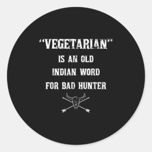 Funny Grillen Barbecue Vegetarian Indian Word Bad Runder Aufkleber