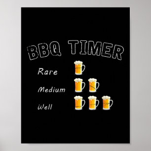 Funny Grillen geräucherte Steak Beer Drink Geschen Poster