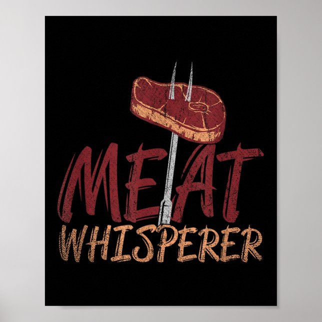 Funny Grillen Geräuchertes Fleisch Steak Geschenk  Poster (Vorne)
