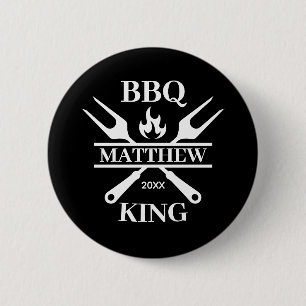 Funny GRILLEN Grill Master Personalisiert Barbecue Button