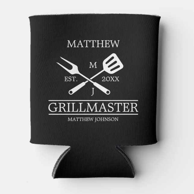 Funny GRILLEN Grill Master Personalisiert Barbecue Dosenkühler (Vorderseite)