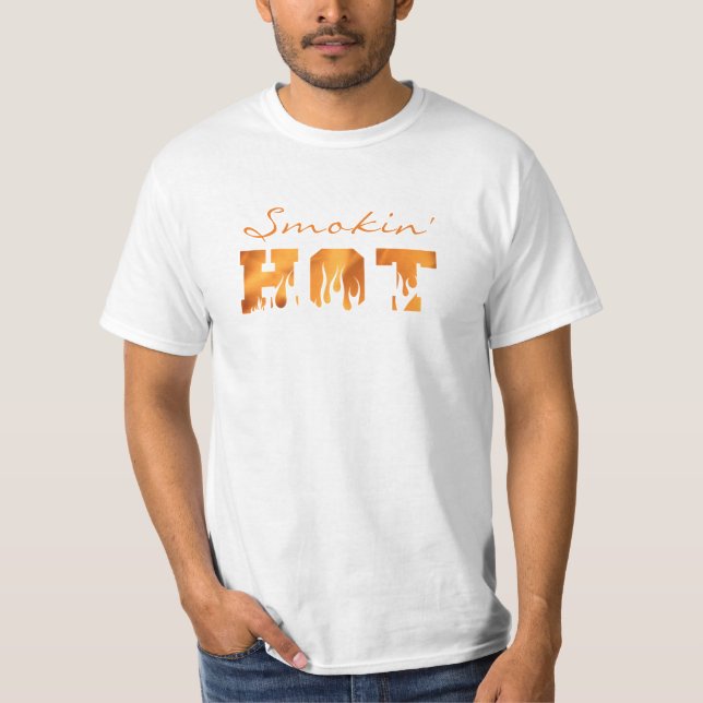 Funny GRILLEN Grill Smoker RAUCHIN HOT Flammen Feu T-Shirt (Vorderseite)