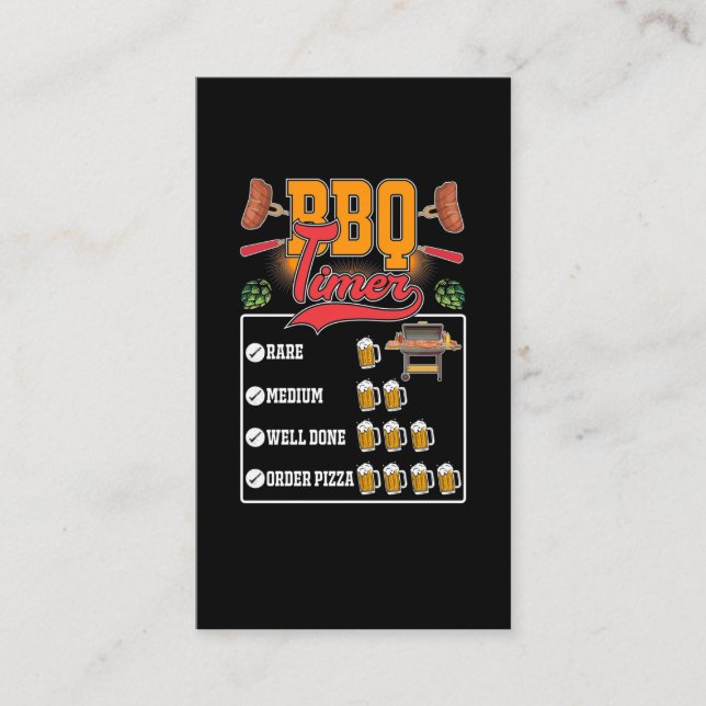 Funny GRILLEN Griller Meat Lover Barbecue Grilling Visitenkarte (Vorderseite)