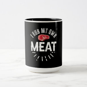Funny GRILLEN Koch Joke Geschenk Rub Mein eigenes Zweifarbige Tasse