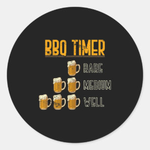 Funny Grillen Koch Rauchen Meat Bierspende Grill Runder Aufkleber
