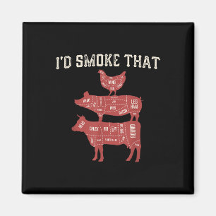 Funny Grillen Kuh Pig Hühnchen Grafische Frauen Mä Magnet