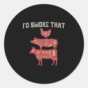 Funny Grillen Kuh Pig Hühnchen Grafische Frauen Mä Runder Aufkleber