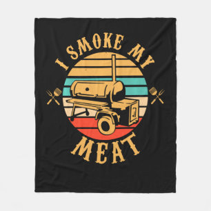 Funny GRILLEN Lover Gifts Ich rauche meine Fleis Fleecedecke