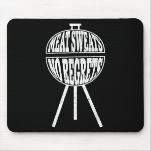 Funny Grillen Meat Sweat No Regrets Clic Holzkohle Mousepad