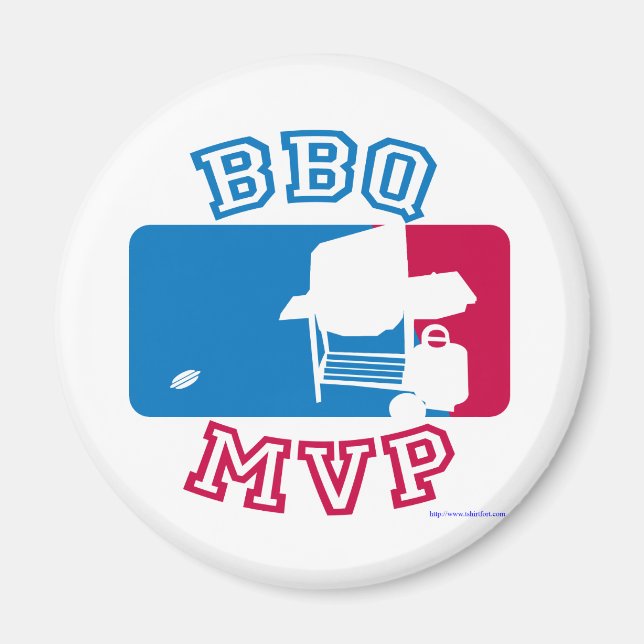 Funny GRILLEN MVP Grilling Fun Sporty Logo Magnet (Vorne)