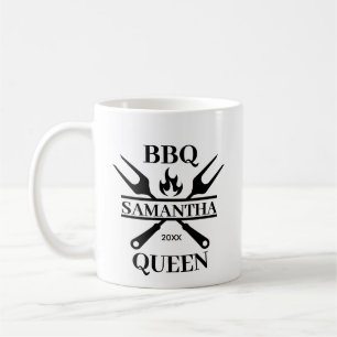 Funny GRILLEN Personalisiert Barbecue Queen Kaffeetasse