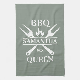 Funny GRILLEN Personalisiert Barbecue Queen Kitche Geschirrtuch