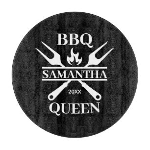 Funny GRILLEN Personalisiert Barbecue Queen Schürz Schneidebrett