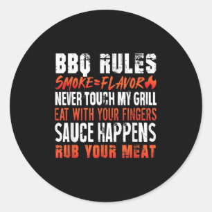 Funny Grillen regiert Smoke=aroma essen mit Finger Runder Aufkleber