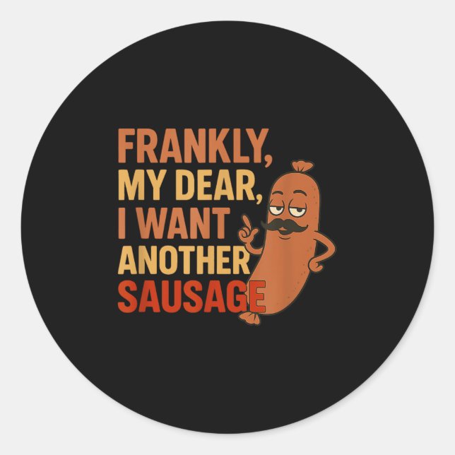 Funny Grillen Sausage Angebot für Cookout Grill Va Runder Aufkleber (Vorderseite)