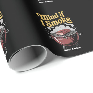 Funny GRILLEN Smoker "Mut, wenn ich rauche?" Grill Geschenkpapier