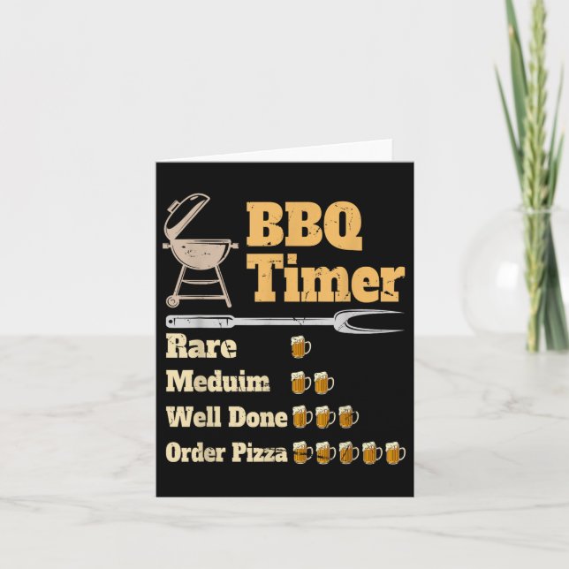 Funny Grillen Timer Grilling Karte (Vorderseite)