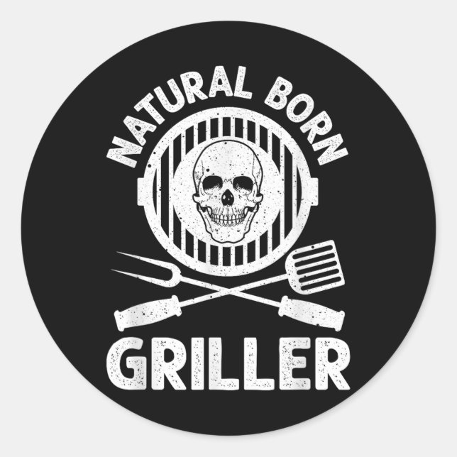 Funny Grilling Design für Männer Frauen Grillen Gr Runder Aufkleber (Vorderseite)