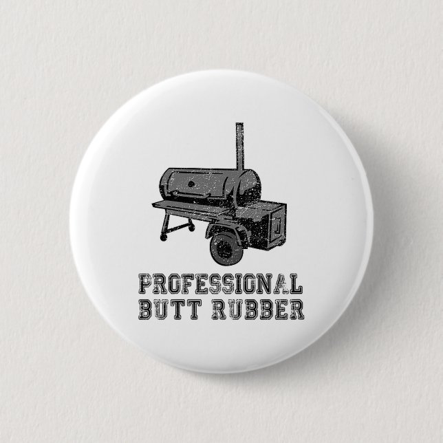 Funny Grilling, Grillen, Smoker, Beruflicher Hinte Button (Vorderseite)