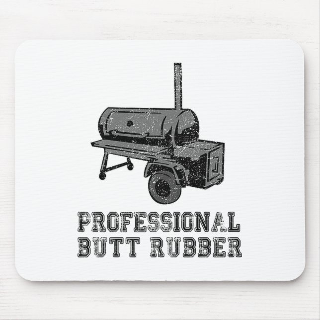 Funny Grilling, Grillen, Smoker, Beruflicher Hinte Mousepad (Vorne)