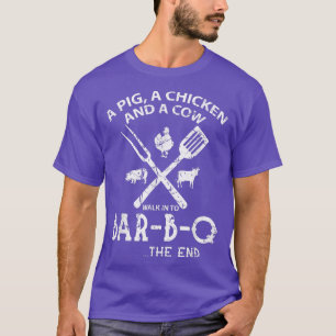Funny Grilling Pig Chicken Cow Walk im Barbeque BB T-Shirt