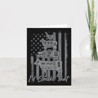 Funny Grilling Shirt Us Flag Ich rauche den 4. Karte