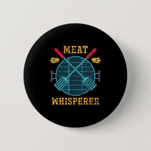 Funny Grillmaster geräuchertes Fleisch Steak Lover Button