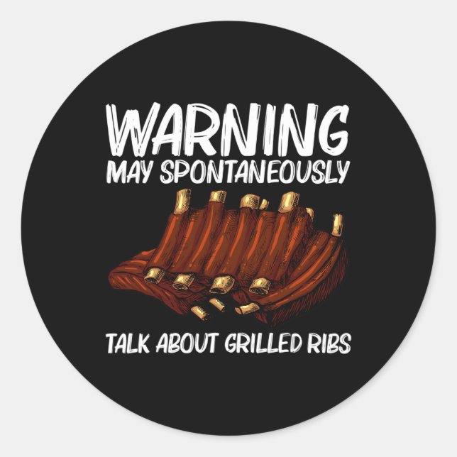 Funny Grillribs für Männer Frauen Grillen Grillen  Runder Aufkleber (Vorderseite)