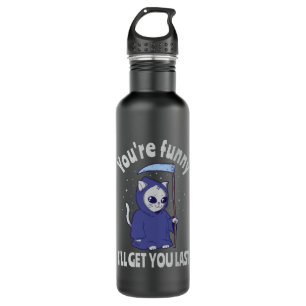 Funny Grim Reaper Cat Halloween Anzug Edelstahlflasche