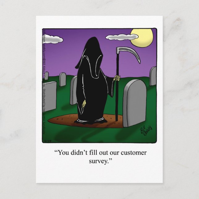 Funny Grim Reaper Humour carte postale (Devant)
