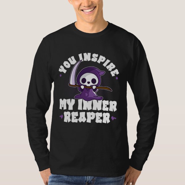 Funny Grim Reaper, Inspire My Inner Reaper, Goth D T-Shirt (Vorderseite)