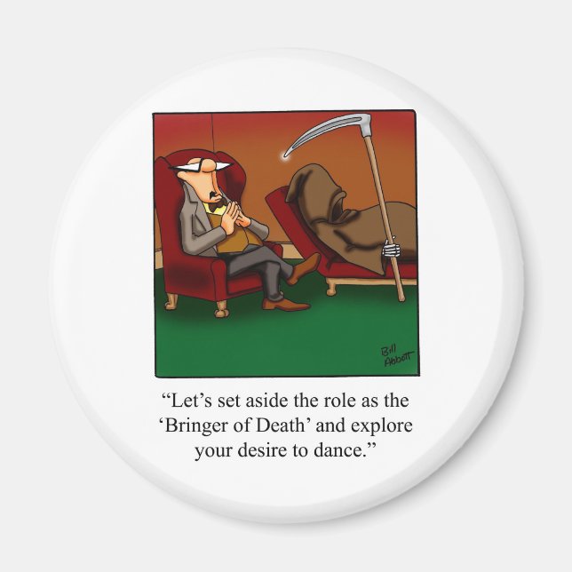 Funny Grim Sensenmann Dance Cartoon Magnet (Vorne)