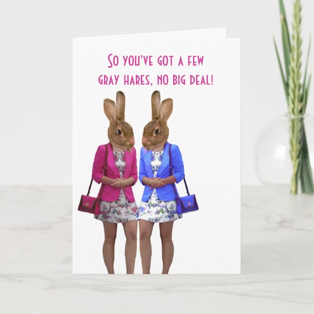 Funny gris cheveux femmes carte d'anniversaire (Devant)