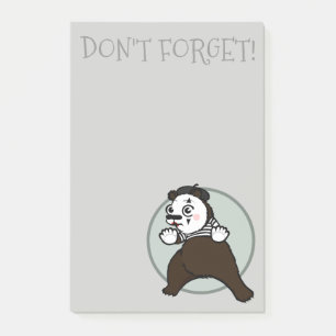 FUNNY GRIZZLY BEAR MIME GRAPHIC POST-IT NOTEPAD KLEBEZETTEL