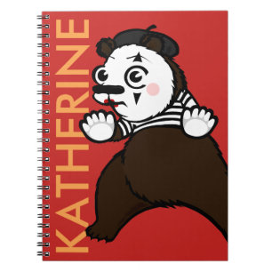 FUNNY GRIZZLY BEAR MIME SPIRAL NOTEBOOK NOTIZBLOCK