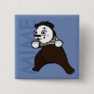 FUNNY GRIZZLY BEAR MIME SQUARE BUTTON ZURÜCK SCHAL