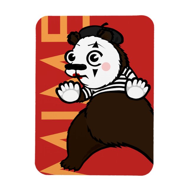 FUNNY GRIZZLY BEAR MIME VERTICAL MAGNET (Vertikal)