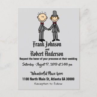 Funny Groom and Groom Gay Wedding Einladung